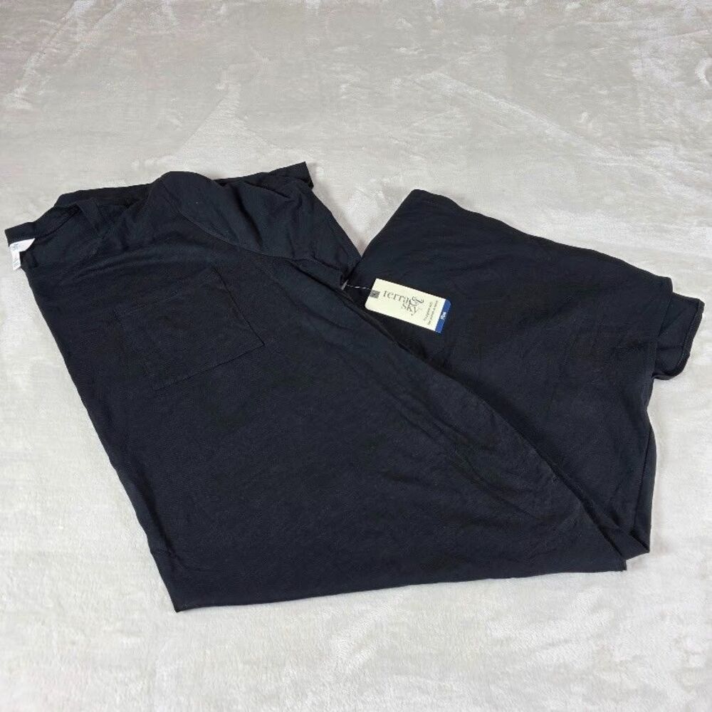 Terra & Sky Dress T Shirt Knit Black Soot Casual Pockets Athleisure Coastal 3X
